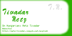 tivadar metz business card